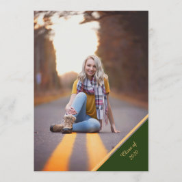 Grön & Guld Foto Examenstryck Inbjudningar
