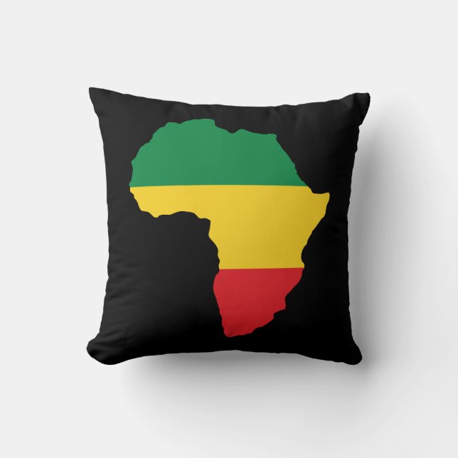 Grön, Guld & Röd Afrikaflagga Kudde (Framsida)
