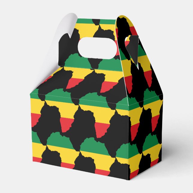 Grön, Guld & Röd Afrikaflagga Presentaskar (Framsidan Sidan)