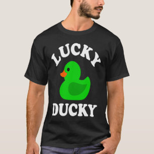 Grön gummiand Lucky Ducky Quack  St Patricks D T Shirt