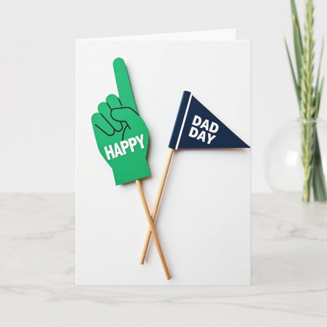 Grön Hand Glad Fars Dag Kort (Framsida)