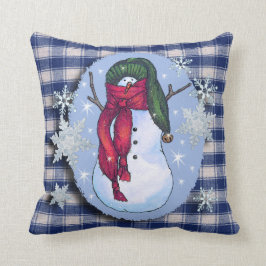 Grön hatt för snögubbe kudde