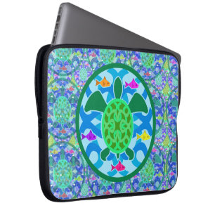 Grön havssköldpaddalaptop sleeve