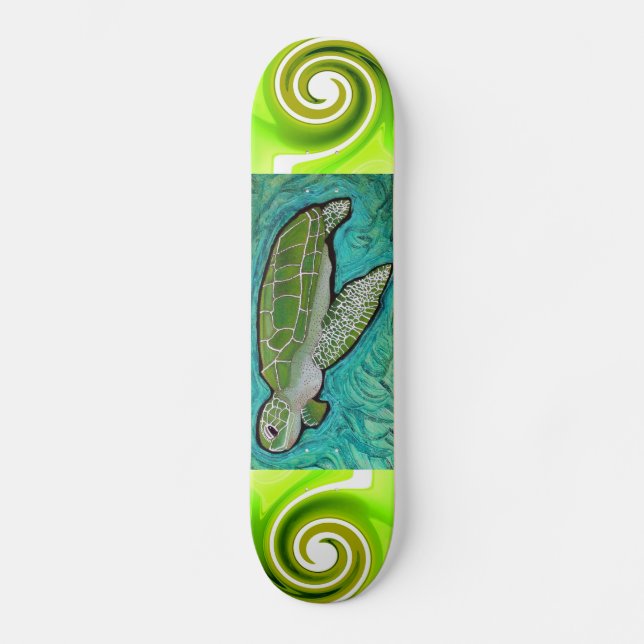 Grön havssköldpaddaSkateboard Skateboard Bräda 19,5 Cm (Framsida)
