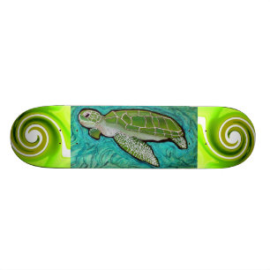 Grön havssköldpaddaSkateboard Skateboard Bräda 19,5 Cm