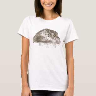 Grön havssköldpaddateckning t shirt