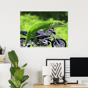 Grön hawaiiansk gecko-riddare affisch