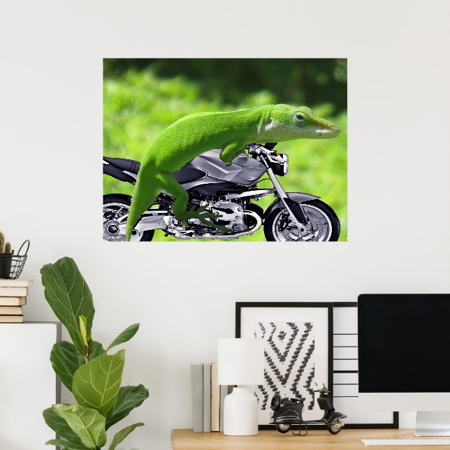 Grön hawaiiansk gecko-riddare affisch (Hemmakontoret)