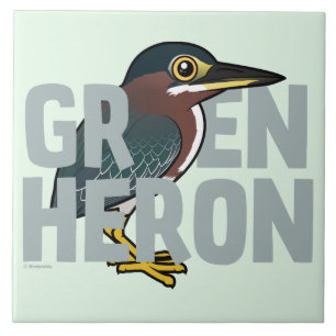 Grön Heron för jumbo Kakelplatta