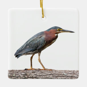 Grön Heron Julgransprydnad Keramik