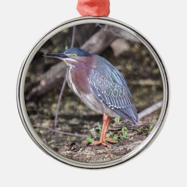 Grön Heron Julgransprydnad Metall (Framsidan)