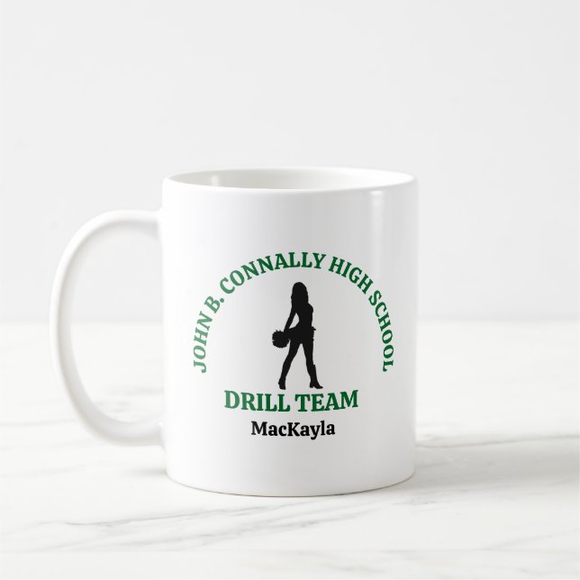 Grön High School Drill Team Dansare Personlig Kaffemugg (Vänster)