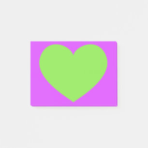 Grön hjärta post-it block