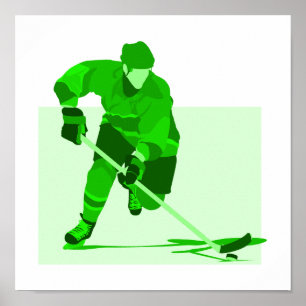 Grön hockeylogotyp poster