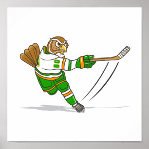 Grön hockeyuggla för orange poster
