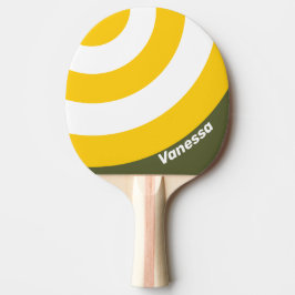 Grön Honung Nostalgisk Cirkelrand med Namn Pingisracket