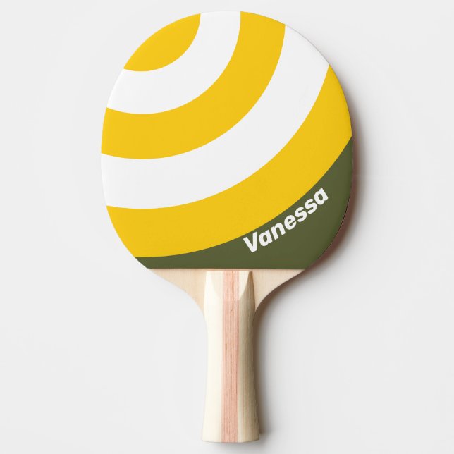 Grön Honung Nostalgisk Cirkelrand med Namn Pingisracket (Framsidan)