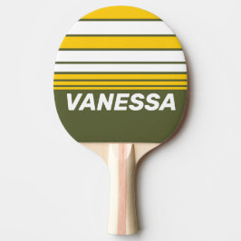 Grön Honung Nostalgisk Horisont Randig med Namn Pingisracket