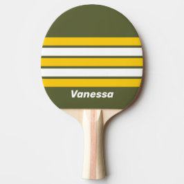 Grön Honung Nostalgisk över Randig med Namn Pingisracket