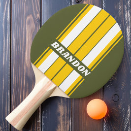 Grön Honung Nostalgiska Brädremsor med Namn Pingisracket