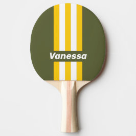 Grön Honung Nostalgiska Pinstripor med Namn Pingisracket