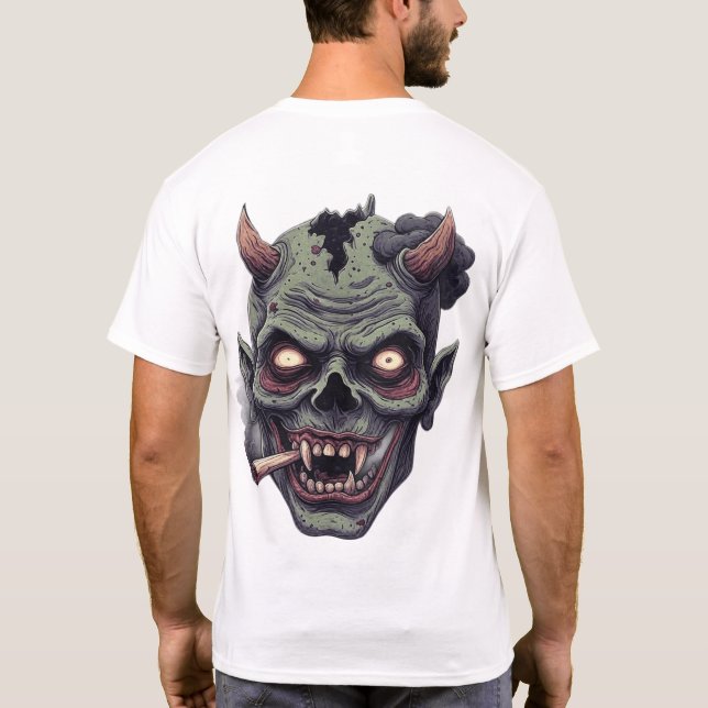Grön Hornad Odjuret Graphi T Shirt (Baksida)