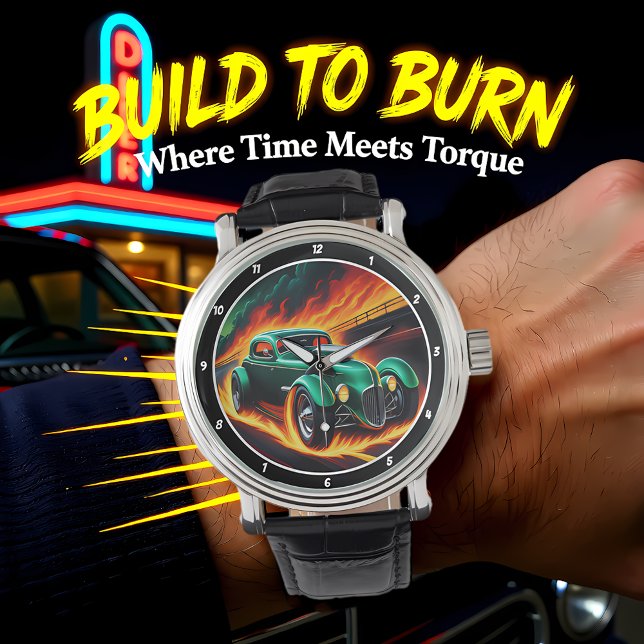 Grön Hot Rod, Eldig väg  Armbandsur (Skapare uppladdad)