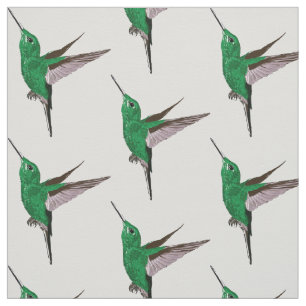 Grön Hummingbird Tyg