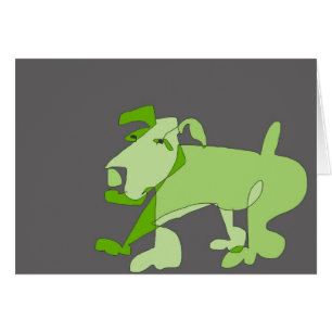 Grön hund hälsningskort