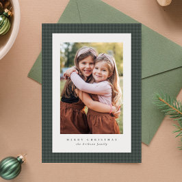 Grön hundtandsram klassisk julfotografi julkort