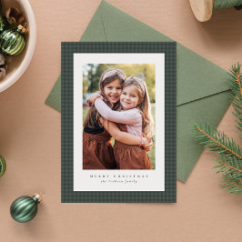 Grön hundtandsram klassisk julfotografi julkort