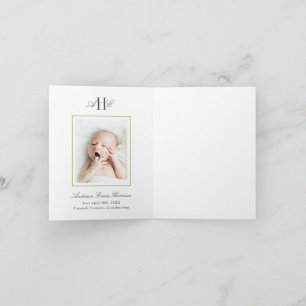 Grön Hydrangea Blomma Baby Shower Baby Foto Tack Kort