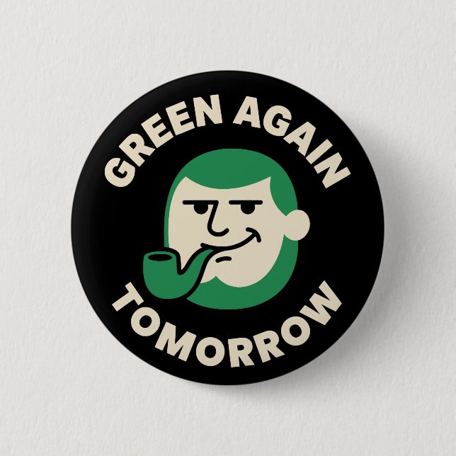 Grön Igen I Morgon Rolig St. Patrick's Day Knapp (Framsida)