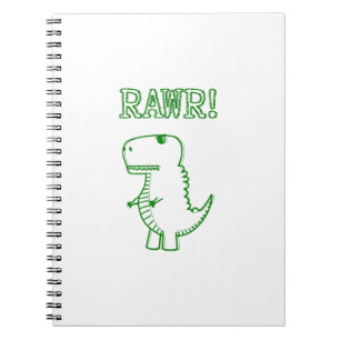 Grön Ilsken T Rex Dino Anteckningsbok