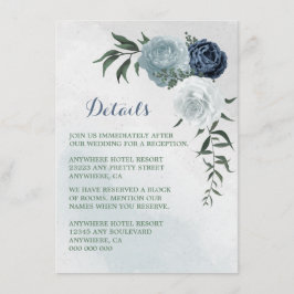 grön information om vit och blå blommigt tilläggskort