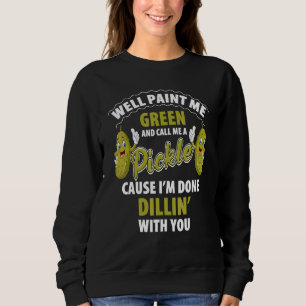 Grön Inlagd Gurka Dillin Skämt Puns Vegetarisk Gur T Shirt