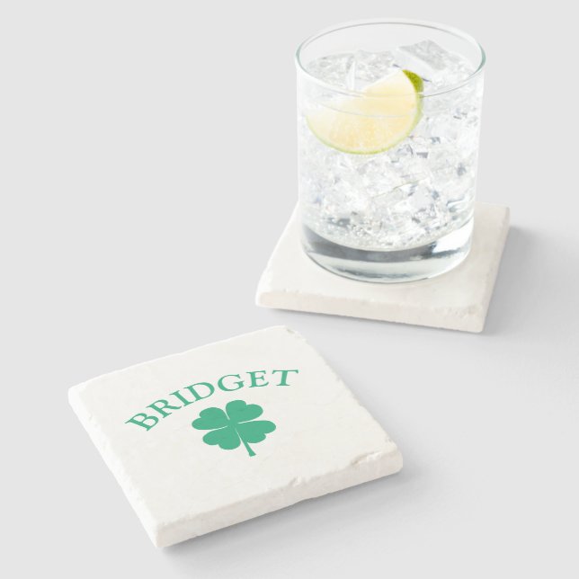 Grön irländsk fyrklöver St Patricks Day Stenunderlägg (Sidan)