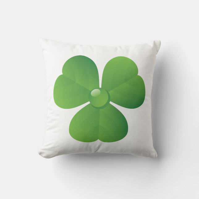 Grön irländsk klöver St. Patrick's Day Kudde (Framsida)