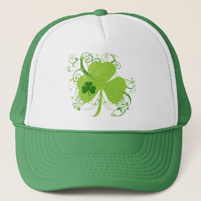 Grön irländsk Shamrock Keps (Framsida)