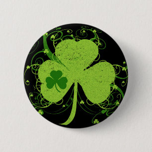 Grön irländsk Shamrock Knapp