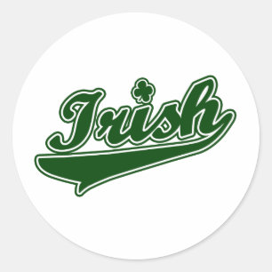 Grön irländsk Shamrock Runt Klistermärke