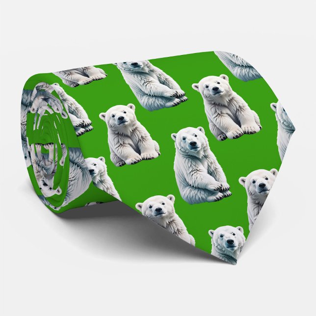 Grön isbjörn mönsterdesign  slips (Skapare uppladdad)