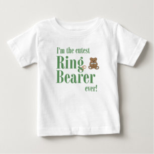 Grön Jag Är Den Sötaste Ringbäraren Någonsin Bröll T Shirt