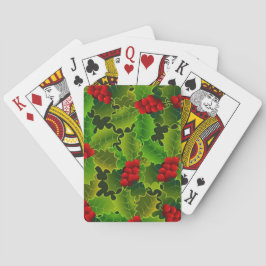 Grön järnek med röda bär casinokort