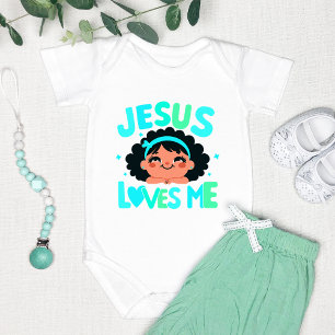 Grön "Jesus Älskar Mig" Design T Shirt