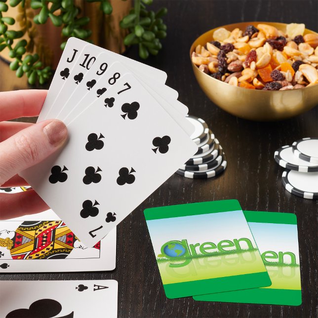 Grön jordglob Ekovänlig natur Casinokort (Skapare uppladdad)