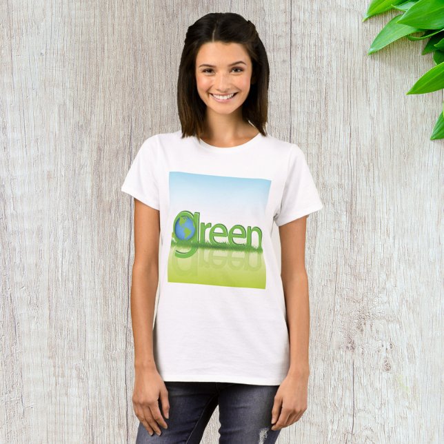Grön jordglob Ekovänlig natur T Shirt (Skapare uppladdad)
