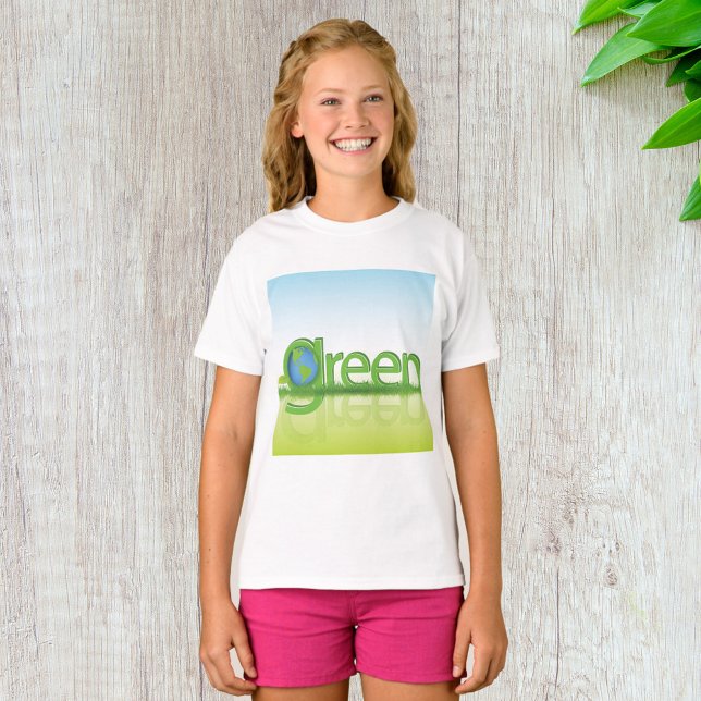 Grön jordglob Ekovänlig natur T Shirt (Skapare uppladdad)