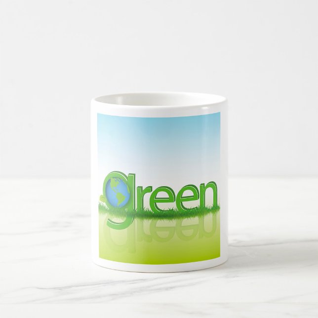 Grön jordglob miljövänlig natur kaffemugg (Skapare uppladdad)