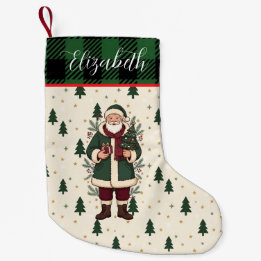 Grön jul Tomte Personlig Namn Strumpa